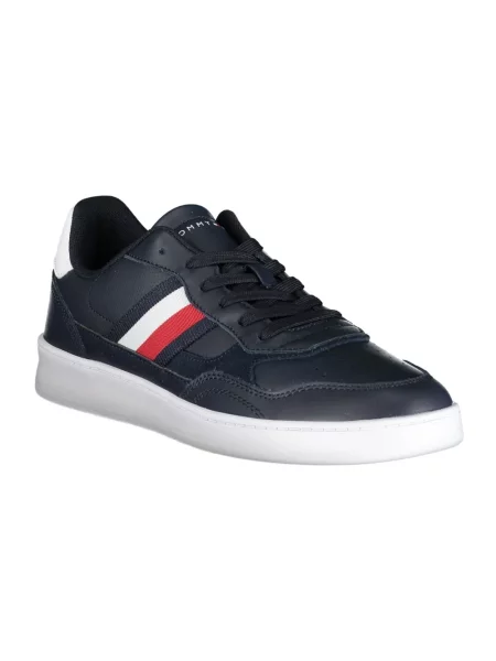 Trampki Tommy Hilfiger z nadrukiem skórzane retro niebieskie
