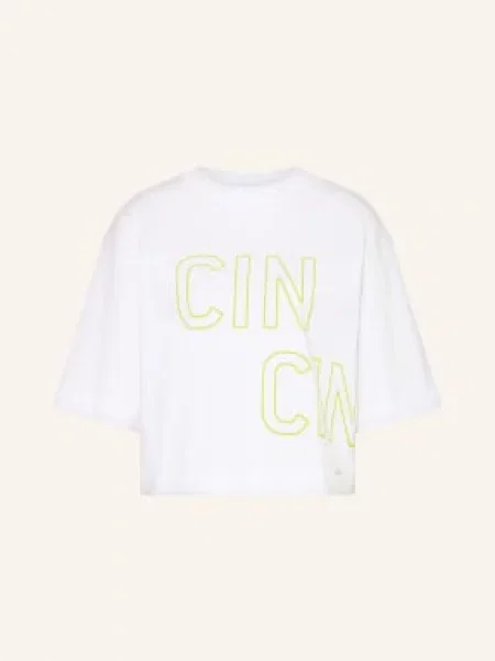 Cinque Tričko Citiana S Rukávem / neonově zelená bílá