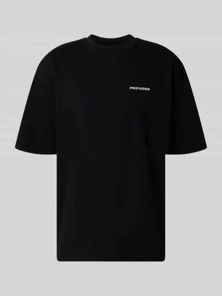 T-shirt o kroju oversized z wyhaftowanym logo Pegador czarna