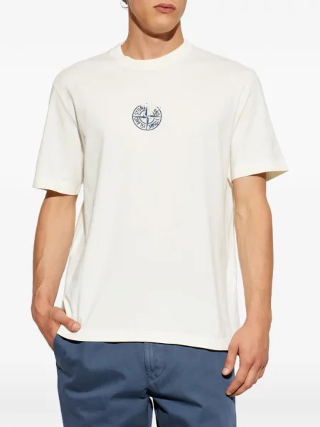 Tricou Stone Island cu imagine alb