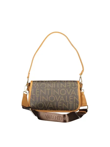 Lniana torebka Valentino Bags brązowa