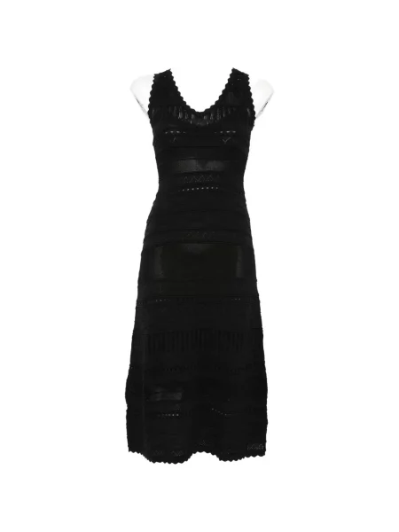 Sukienka midi Ermanno Firenze z dekoltem w serek czarna