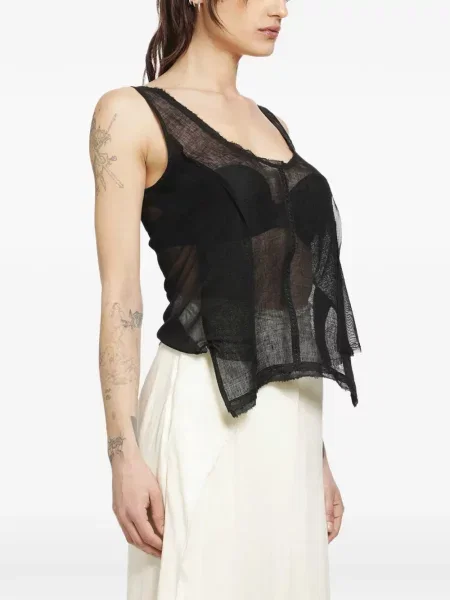 Top Yehuafan fără mâneci negru