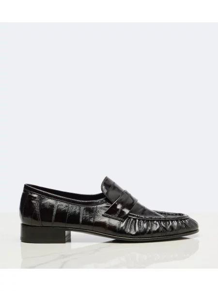 Usnjene loaferke The Row rjava