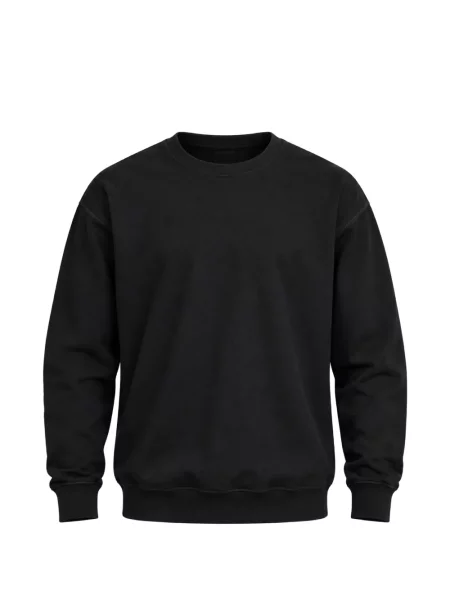 Pulover Revolution Now cu decolteu rotund negru