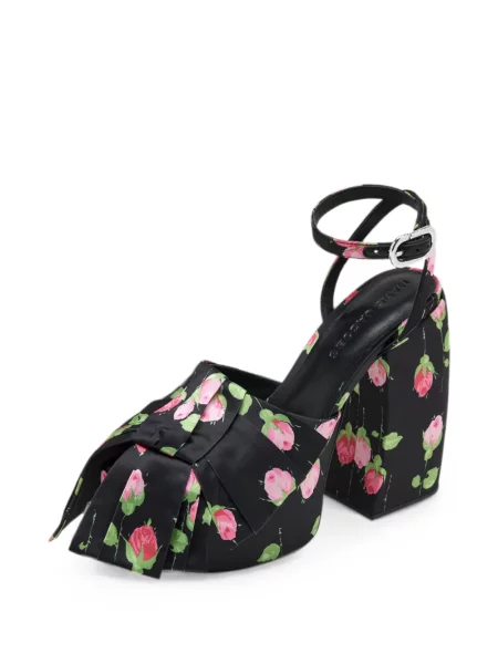 Pantofi cu toc Marc Jacobs cu funde cu platformă negru