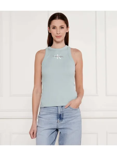 Top din denim Calvin Klein Jeans albastru