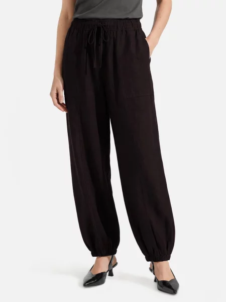 Spodnie o kroju relaxed fit z mieszanka model Myha' Opus czarne