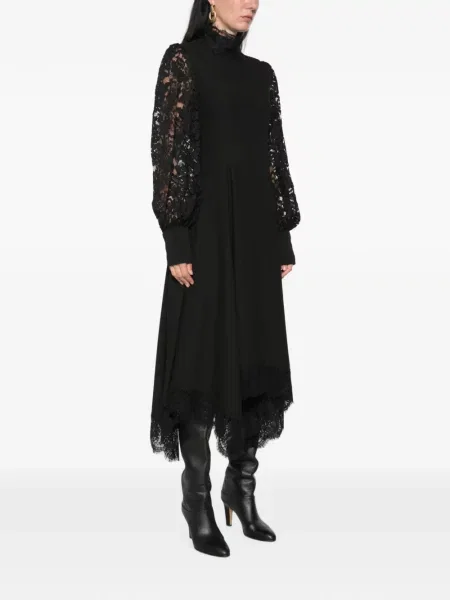 Rochie Ermanno Firenze asimetrică din dantelă negru
