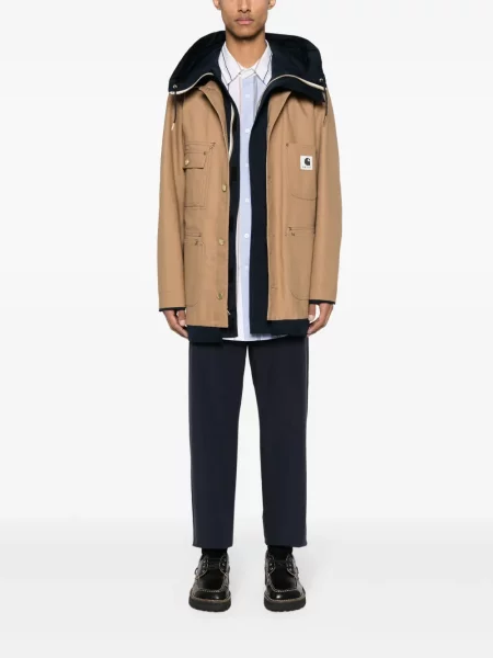 Siaurėjantys kelnės Carhartt Wip su aplikacija mėlyna
