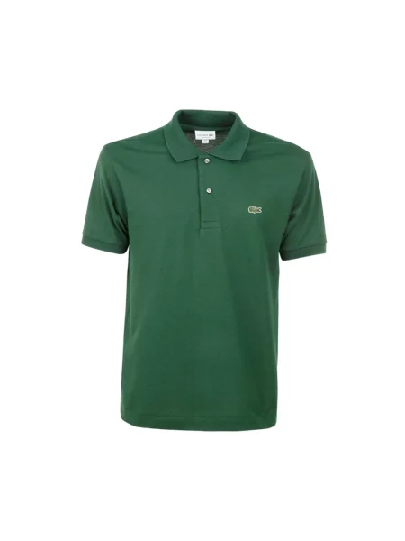 Lniana koszulka polo Lacoste z logo w miejskim stylu zielona
