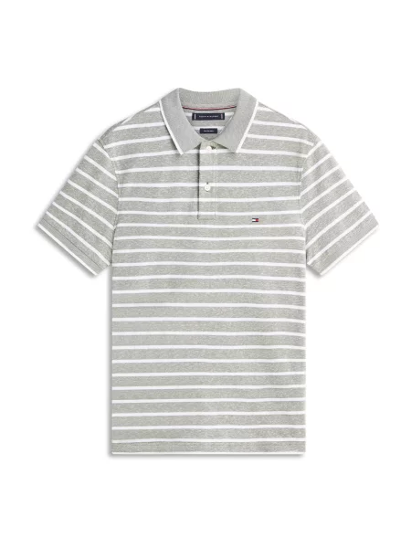 TOMMY HILFIGER Tricou gri amestecat / alb verde