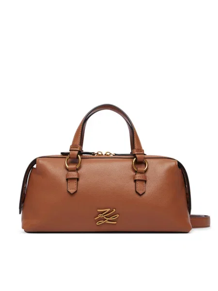 Karl Lagerfeld torebka crossbody skórzana K/AUTOGRAPH brązowa