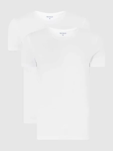T-shirt z bawełny w zestawie 2 szt. Mcneal biała