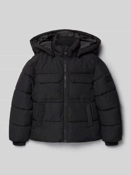Kurtka pikowana o kroju regular fit z odpinanym kapturem model ‘JELIJAH’ Only & Sons czarna