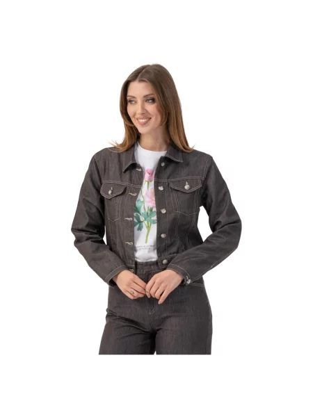 Krótka kurtka jeansowa Kocca klasyczna brązowa