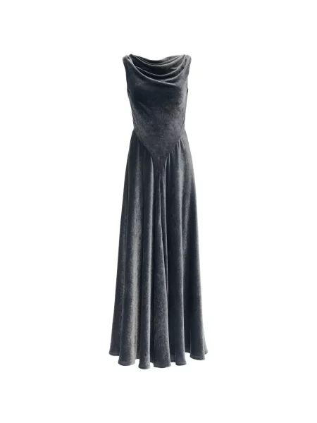 Rochie maxi Altuzarra de catifea albastru