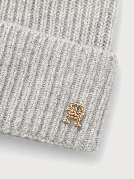 Tommy Hilfiger czapka kaszmirowa szara