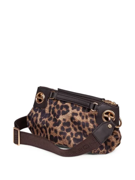 Geantă plic Borbonese cu imagine cu model leopard maro