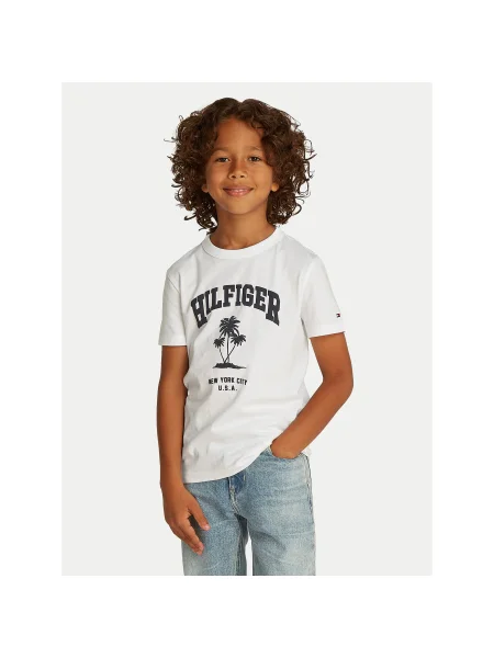 Tommy Hilfiger Póló Palm Print D Regular Fit fehér
