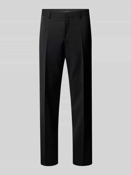 Spodnie do garnituru o kroju regular fit w kant model ‘Genius’ Boss czarne