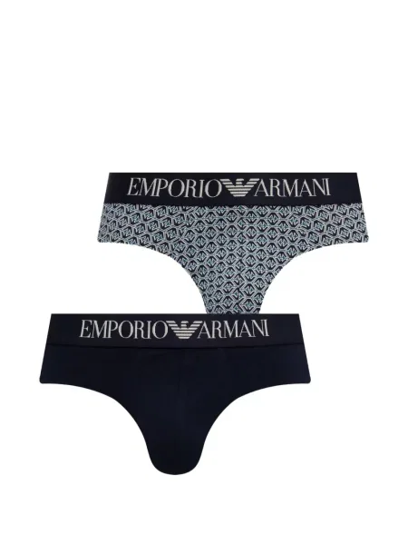 Chiloți multipac Emporio Armani cu autograf albastru