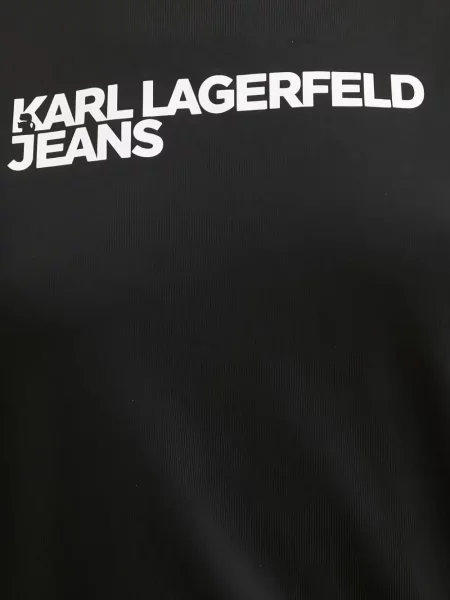 Μπλούζα Karl Lagerfeld Jeans με στρογγυλή λαιμόκοψη μαύρο