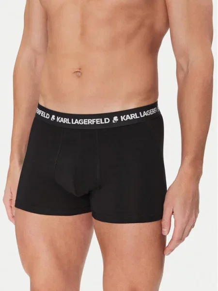 Boxerky KARL LAGERFELD Logo Trunk 5 párů black černé