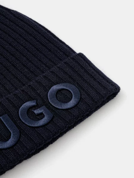 Шерстяная шапка Hugo черная