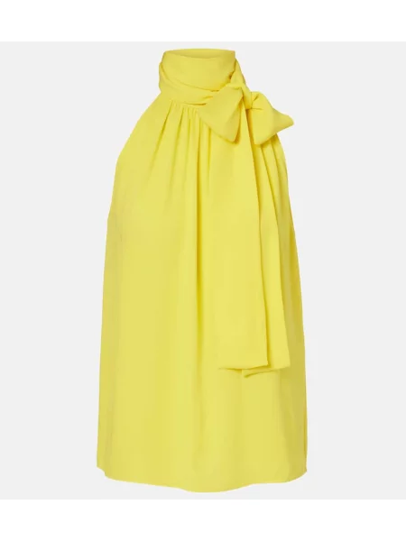 Jedwabny top Valentino żółty