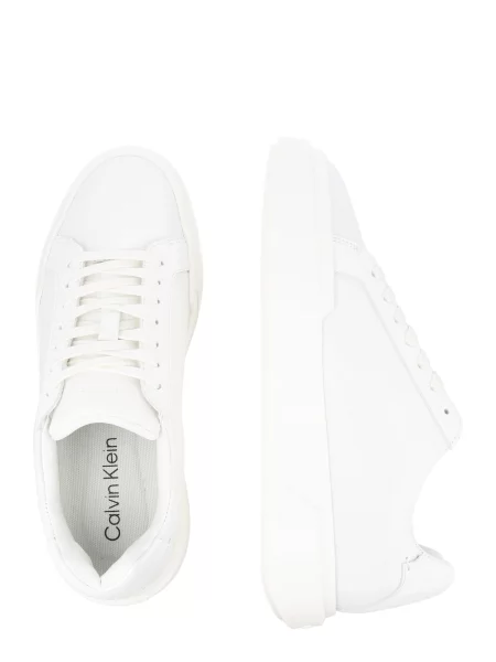 Calvin Klein Sneakersy Chunky Cupsole Laceup Lth Wn biela