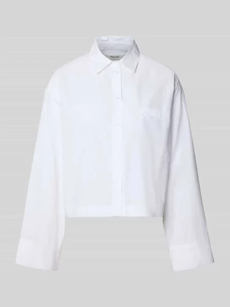 Bluzka koszulowa o kroju oversized z czystej bawełny ekologicznej model ‘Astha’ Selected Femme biała
