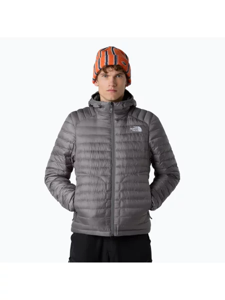 Péřová bunda The North Face Huila Synthetic Hoodie smoked pearl šedá
