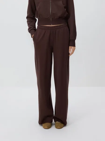 Reserved Широкі спортивні штани темно коричневий