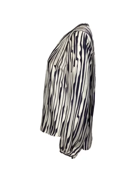 Bluză Theory cu imagine cu model zebră lungă alb