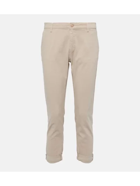 Pantaloni Ag Jeans din țesătură twill bej
