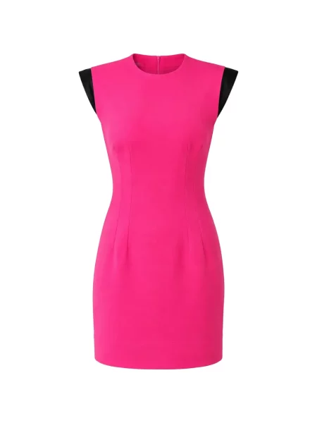 Rochie mini Dolce & Gabbana fără mâneci în linie A roz