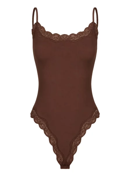 Cfab Body Bodysuit String mit Lace' barna