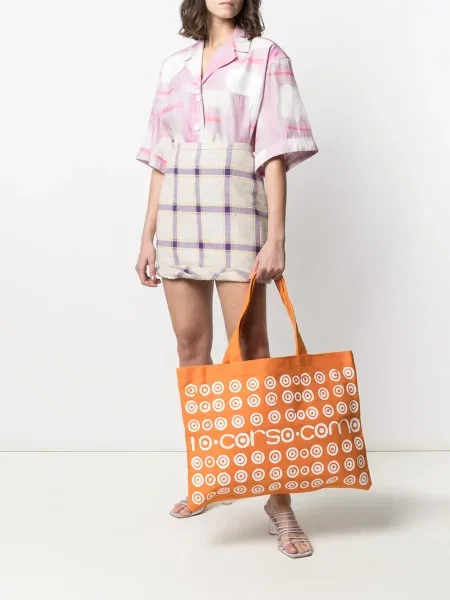 Geantă shopper 10 Corso Como cu imagine portocaliu