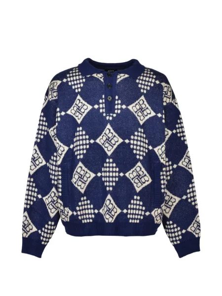 Tricou polo Breath cu imprimeu geometric albastru