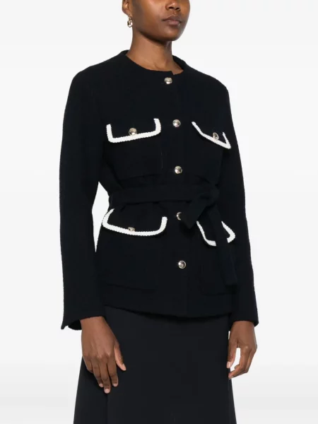 Geacă Maje din tweed albastru