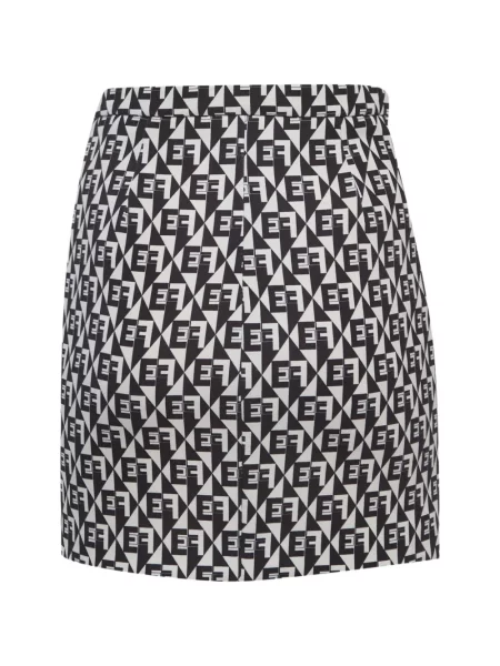Fusta mini Elisabetta Franchi din crep alb