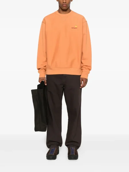Hanorac crewneck Carhartt Wip cu broderie portocaliu