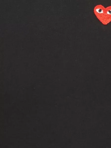 Тениска Comme Des Garçons Play бродирана със сърца черно