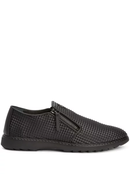 Pantofi loafer Giuseppe Zanotti din piele fără toc negru