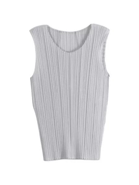 Top Pleats Please Issey Miyake fără mâneci gri