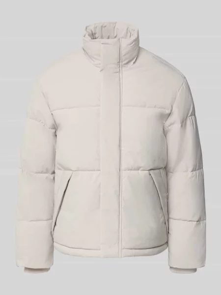 Kurtka pikowana z ukrytym zamkiem błyskawicznym model SOHO' Jack & Jones biała