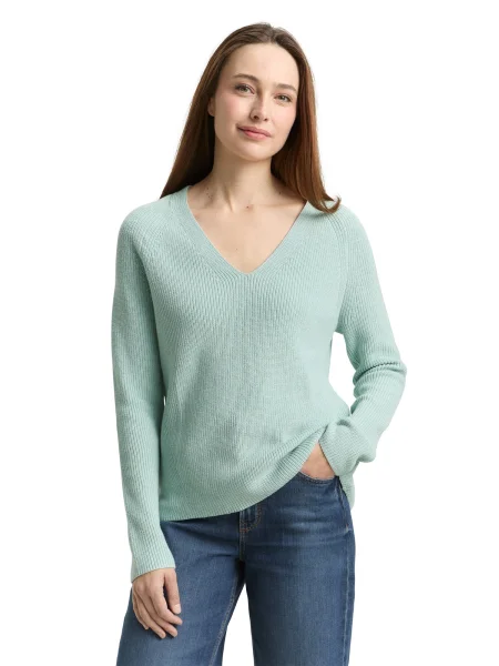 TOM TAILOR Pulover deschis albastru
