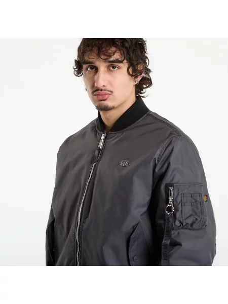 Alpha Industries kurtka bomber World Logo szara