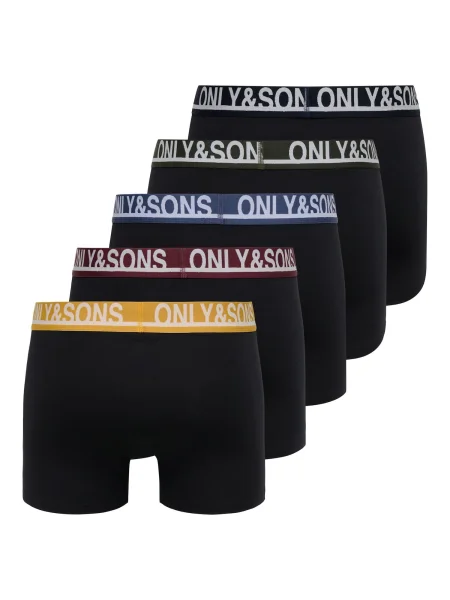 Only & Sons Boxerky ONSTrey modrá / citrónová / tmavozelená / vínovo červená čierna